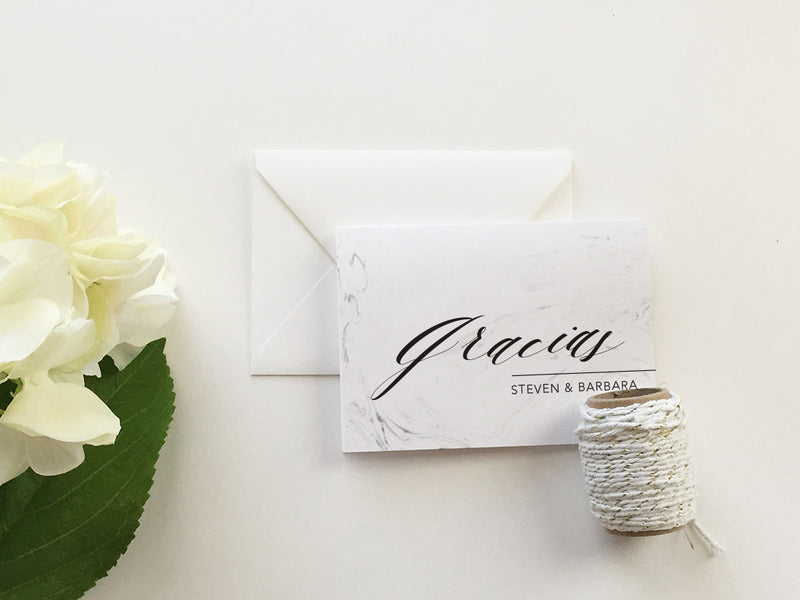 Marbled Wedding Gracias Cards (set of 10)